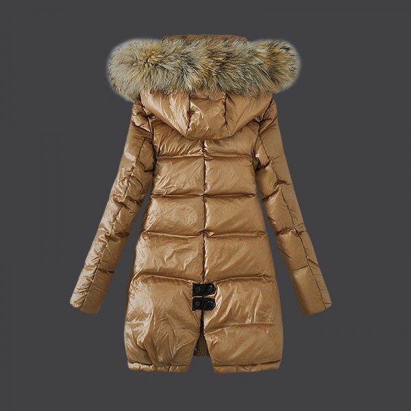 Moncler Donna Giù cappotto Khaki Presa M1105